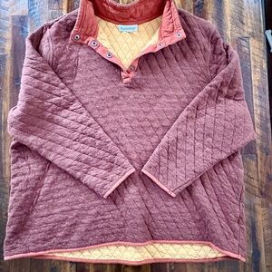 NorthStyle Women's Quilted Maroon and Orange V-Neck Sweater